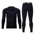 thumbnail image 5 of Men's Compression Athletic Sports 2 Piece Set Long Sleeve Breathable Quick-Drying Breathable Running Shirt & Tights for Fitness, 5 of 5