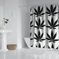 thumbnail image 3 of Weed Leaf and Psychedelic Marijuana Leaf Shower Curtain, Waterproof Fabric, Machine Washable, Includes Hooks, Perfect for Modern Boho and Trippy Bathroom Decor, 3 of 5