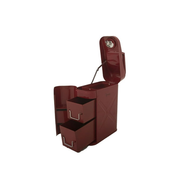 Rampage Boîte à Outils 86619 Style Jerry Can; Couvercle Supérieur; Rouge; Acier; Verrouillable; avec Plateau à Outils/deux Compartiments; Convient aux Supports Jerry Can de 5 Gallons; Simple
