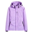 thumbnail image 4 of FRSASU Women's Rain Jacket Plus Size Waterproof Windbreaker Adjustable Lightweight Rain Coats Outdoor RainCoats with Pockets Purple, 4 of 9