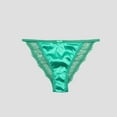 thumbnail image 2 of YDFCWXW Women's Sexy Lace Satin Bikini Panties, Low Rise Hipster Cheeky Underwear Silky Lace Briefs Green, L, 2 of 3