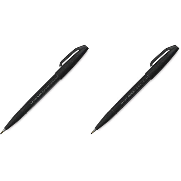 Marcador Pentel SES15NBPA con Punta de Pincel Fude Negro Paquete de 2