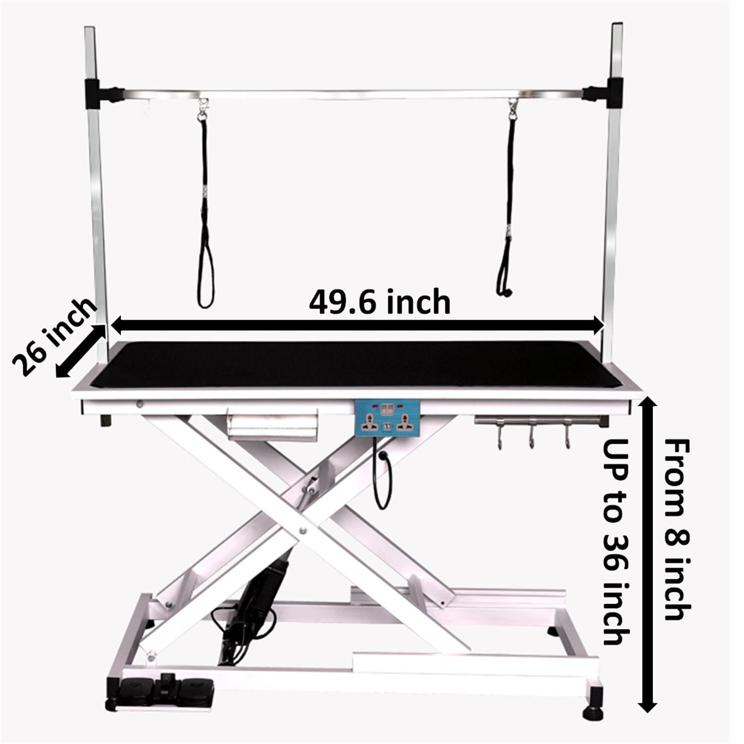 Pefilos 50" Heavy Duty Electric Lifting Pet Dog Grooming Table for Large Dogs with Powerful Motor, Height Adjust from 8" up to 36'', White Pefilos 50" Heavy Duty Electric Lifting Pet Dog Grooming Table for Large Dogs with Powerful Motor, Height Adjust from 8" up to 36'', White