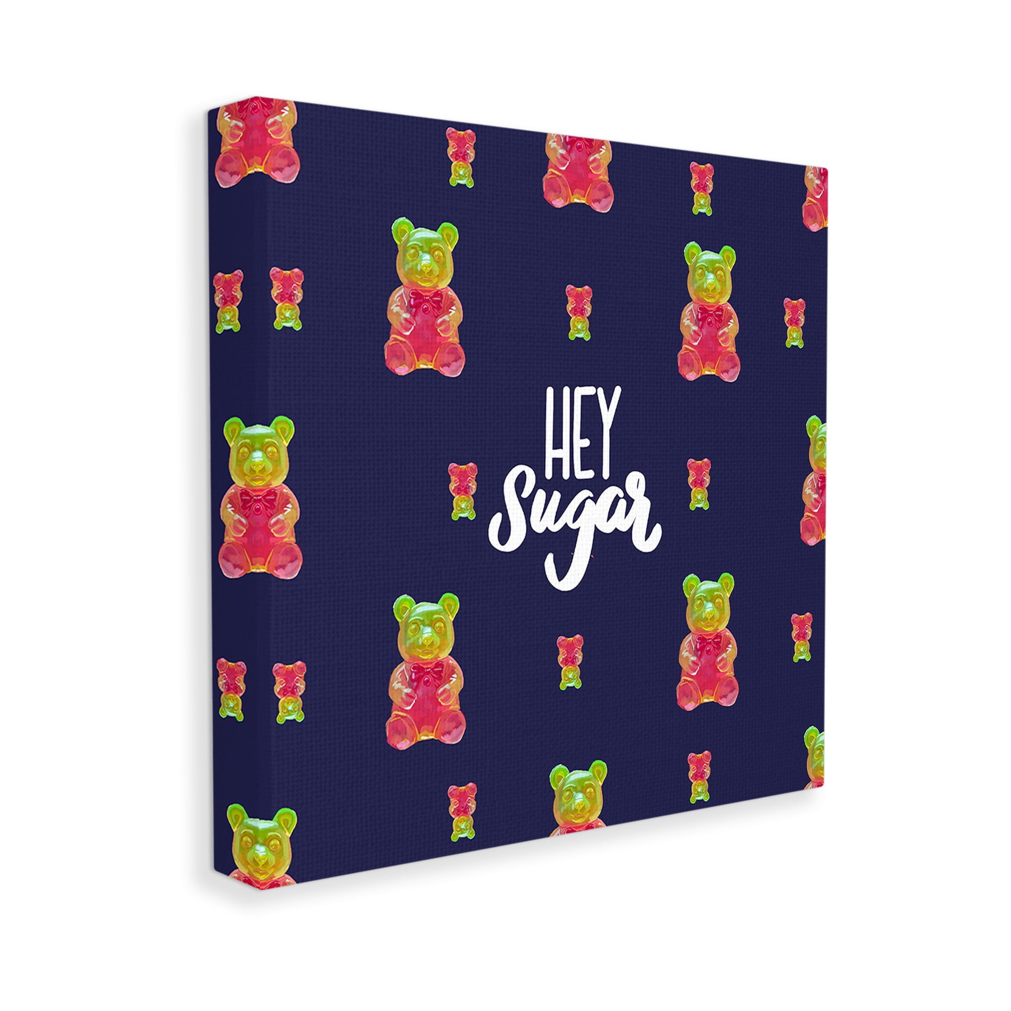 Stupell Industries Hey Sugar Candy Bear Food & Beverage Painting Gallery Wrapped Canvas Art Print Wall Art, 17 x 17