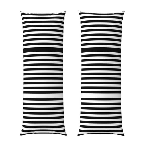 Body Pillow Cover Black And White Stripe Long Pillow Case With Zipper Decorative Soft Cushion Bedding Pillowcase 20"X54"