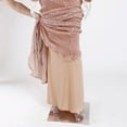 thumbnail image 4 of Robe Maxi Élégante à Sequins Col Rond Manches Longues Longueur au Sol Moulante Extensible Robe de Soirée Or Vert Bordeaux Rouge - Rouge / L, 4 of 10
