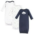 thumbnail image 2 of Hudson Baby Infant Boy Cotton Long-Sleeve Gowns 3pk, Navy Clouds, 0-6 Months, 2 of 2