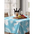 thumbnail image 6 of Tropical Plants Table Cloth, Waterproof Tablecloth for Rectangle Tables, Summer Modern Abstract Camels Sky Blue Reusable Washable Fabric Table Cover for Restaurant Kitchen Dining Tables 60"x84", 6 of 9