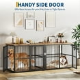 thumbnail image 4 of EastVita Heavy Duty Double Dog Crate with Divider,87" Extra Large Dog Kennel Furniture for 2 Medium Large Pets,3 Door Pet Cage Indoor,Wooden TV Stand,Rustic Brown+Black black, 4 of 8