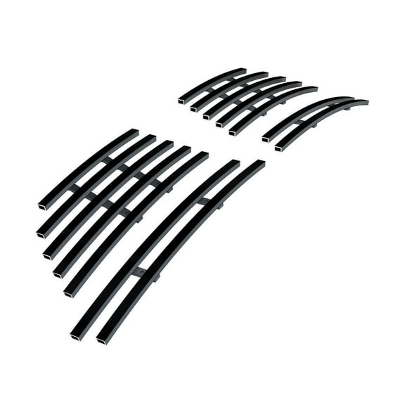 APS Compatible with Ford Mustang 2013-2014 GT Fog light Cover Stainless Steel SS Black Billet Front Grill Grille Insert F65927H