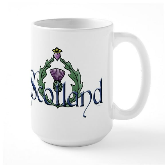 CafePress - Scotland: Thistle Large Mug - 15 oz Ceramic Large White Novelty Mug