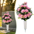 thumbnail image 4 of Artificial Cemetery Flowers with Vase Spike, Assorted Colors Peony Bouquet, UV Resistant Memorial Grave Decorations, All-Weather Outdoor Headstone Decor, 4 of 6