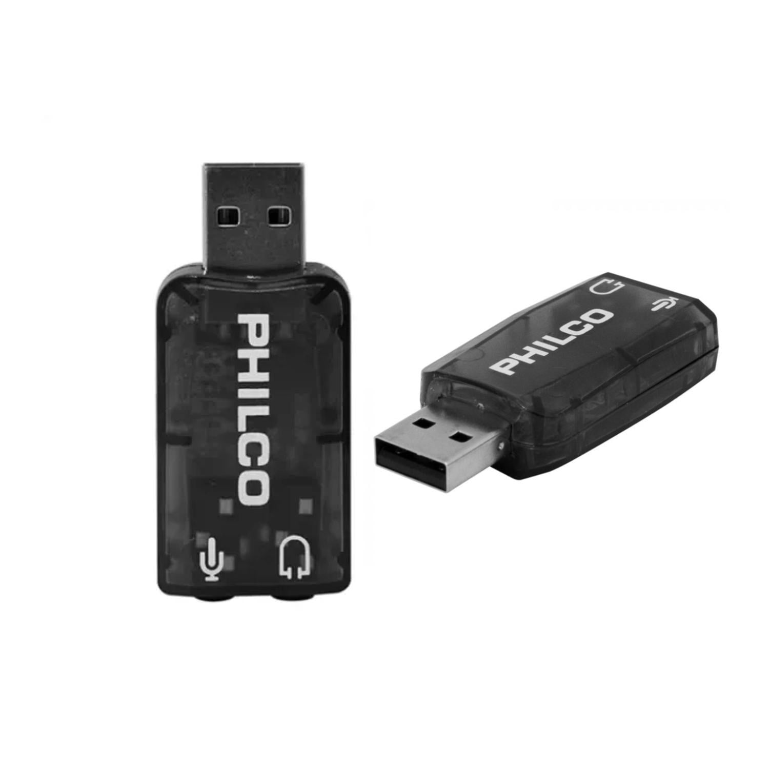 Tarjeta De Sonido Usb Adaptador De Audio Au100 Philco