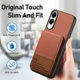 thumbnail image 5 of ELEHOLD Case for Samsung Galaxy S25 Edge, RFID Blocking Slim PU Leather Wallet Case with Card Holder & Kickstand,Brown, 5 of 11