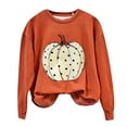 thumbnail image 4 of Womens Long Sleeve Hoodies Sweatshirts Winter Fall Sweater Crewneck Cute Pumpkin Print Graphic Ladies Fall Blouses Tops, 4 of 4