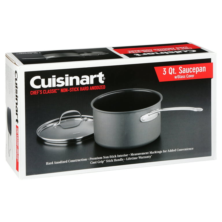 Cuisinart Chef's Classic Non-Stick Hard Anodized 3 Quart. Saucepan with  Cover