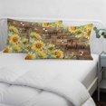 thumbnail image 4 of Summer Sunflower Throw Pillow Cover 16 x 24 Inch Decorative Pillow Cover Vintage Floral Botanical Bee Brown Wooden Lumbar Pillowcase Seasonal Rectangle Cushion Case for Couch Sofa Bed Living Room, 4 of 9