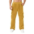 thumbnail image 5 of XIYON Cargo Pants For Men Solid Color Side Pocket Design For Men's Casual Trend Loose And Comfortable Business Sports Pants Trousers Relaxed Fit, 5 of 6