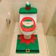 thumbnail image 3 of 3 Piezas Funda de Asiento de Inodoro de Navidad Decoraciones Navideñas Tapa de Inodoro para Tanque y Alfombrilla de Baño Juego de Decoración, Decoración de Fiesta (Elfo de Navidad) Rojo Verde, 3 of 5