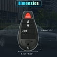 thumbnail image 3 of Unique Bargains 4 Button Keyless Entry Remote Key Shell Cover for Dodge Dart for Chrysler 300 with Blade No Chip, 3 of 8