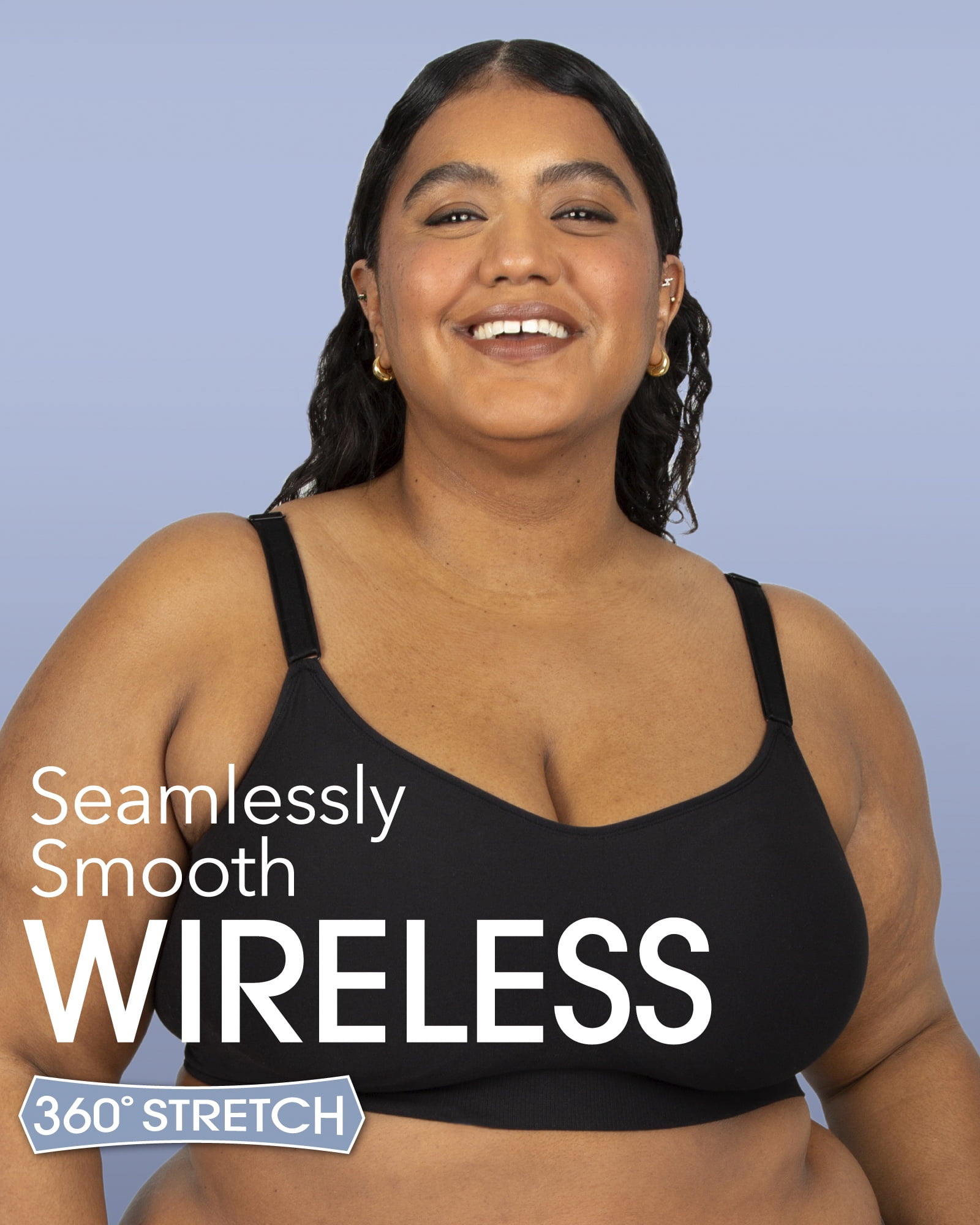 Fruit of the Loom Women's 2-Pack Stretch Wireless Bra w/Built in Pads