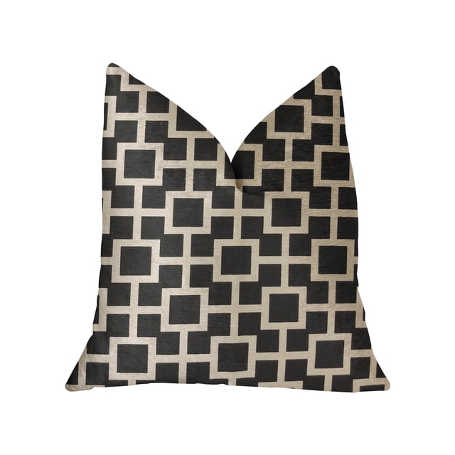 Plutus Petunia Cojínde lujo en blanco y negro - Doble cara 18 "x 18" Plutus PBRA2251-1818-DP