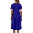 thumbnail image 4 of Fantaslook Summer Dresses for Women Casual Short Sleeve Pleated Dress Flowy Floral Dress with Pockets Flare Midi Sundress, 4 of 9