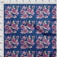 thumbnail image 3 of oneOone Cotton Poplin Royal Blue Fabric Flower & Leaves Watercolor Diy Clothing Quilting Fabric Print Fabric By Yard 42 Inch Wide, 3 of 4