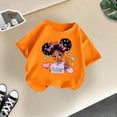 thumbnail image 4 of Curuila Kid Girls Tops Cartoon Print Crew Neck Short Sleeve Tee Summer Casual Loose T Shirt Orange Size 4-6 Years, 4 of 4