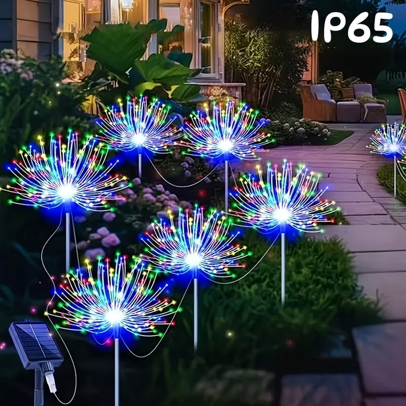 16 Packs Solar Firework Lights, 8 Modes IP65 Outdoor Solar Garden Lights, Value Set Solar Powered&nbsp;Fairy Lights for Patio, Pathway, Yard Decor