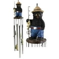 thumbnail image 2 of Rustic Western Fishing Hillbilly Black Bear With Rod & Bass Figurine Wind Chime, 2 of 9