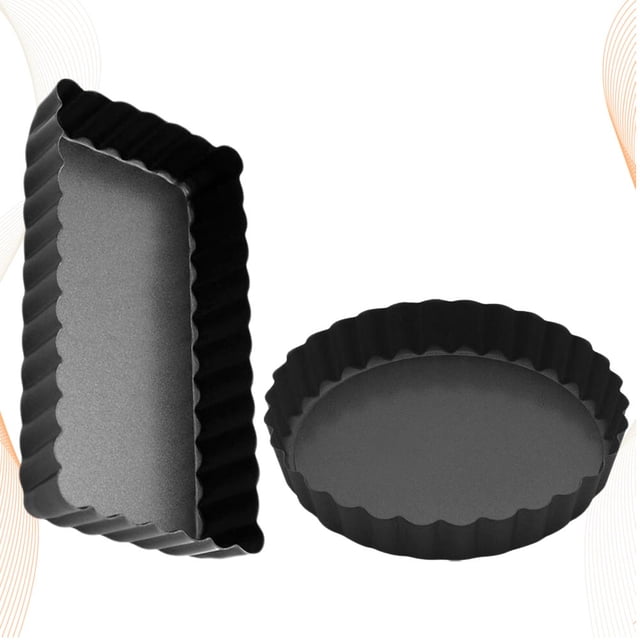 OUNONA 2Ud Para Pizza Y Pasteles Negro De Acero Carbono Con Acabado Antiadherente