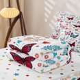 thumbnail image 5 of Erosebridal Cartoon Butterfly Floral Zipper Full Size Comforter Sets with Fitted Sheet and 2 Pillowcases,Multicolor Wildflower Zipper Bedding Set For Girls,Polkadot Reversible,4-Piece, 5 of 7