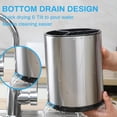 thumbnail image 3 of Kitchen Utensil Holder Extra Large 360°Rotating For Counter Organizer Stainless Steel Storage Cooking Silverware Caddy 3 Compartment Flatware Spoon Spatula Tool Cutlery Container（Silvery）18*8.6*13cm, 3 of 5