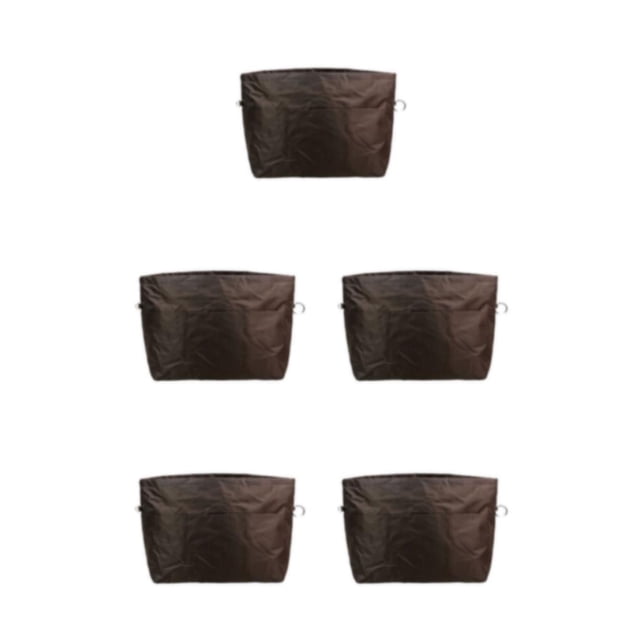 Guardoinrt Expandable Purse Organiser For Traveling And Daily Stylish Cloth Expandable Purse Organiser With Zip Closure coffee 5Set