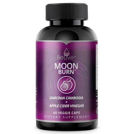 BeLive MoonBurn Stimulant Free Fat Burner, Carb Blocker, & Appetite Suppressant with Garcinia Cambogia Weight Loss Ctules, 60 Ct