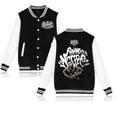 thumbnail image 2 of Santa Fe Klan Baseball Jacket Blanco y Negro US Tour Merch Fashion Clothes Unisex Long Sleeve, 2 of 4