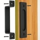 thumbnail image 1 of Manija de puerta corrediza de granero resistente y sin perforaciones, diseño de doble cara, manija de puerta corrediza sin ranura negra, manija de puerta abierta, 1 of 5