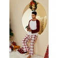 thumbnail image 2 of U2SKIIN Matching Pajamas for Couples, Plaid Ultra Soft Pullover Pjs Set for Men Warm Loungewear（Burgundy/Burgundy Blue Plaid，S）, 2 of 5
