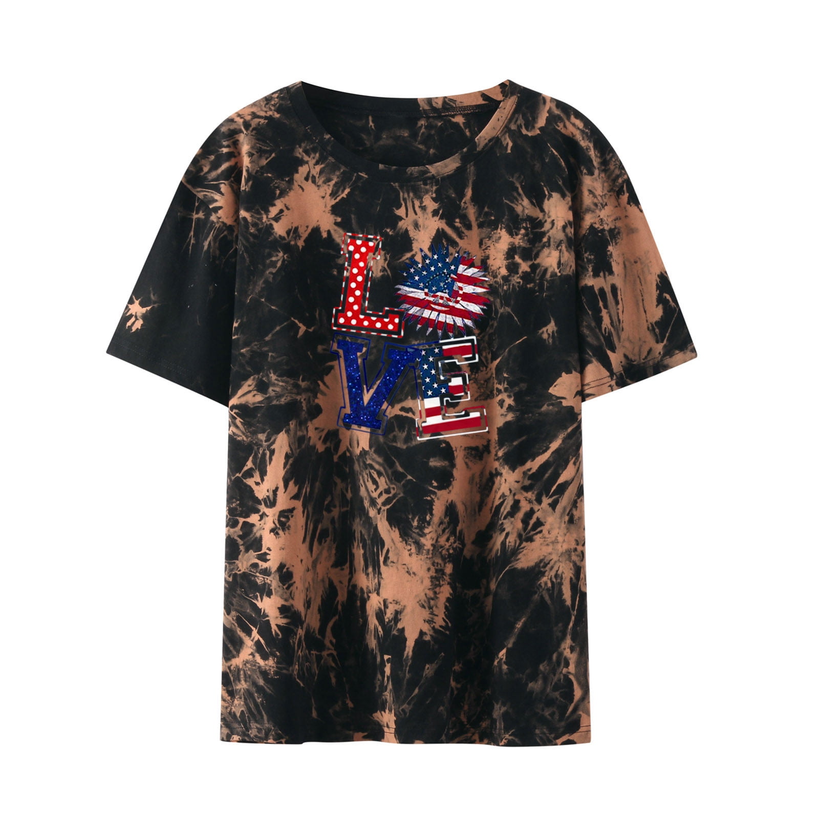 YFPWM Quarter Zip Pullover Women Tie Dye Print Drawstring T Shirts