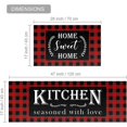 thumbnail image 4 of Red Buffalo Plaid Kitchen Mat Set of 2 Non Slip Thick Kitchen Rugs and Mats for Floor Comfort Standing Mats for Kitchen, Sink, Office, Laundry, 17"x47"+17"x28", 4 of 6