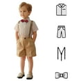 thumbnail image 2 of FJUCHAI Toddle Boy Dress Shirt Suits Toddler Gentleman's Bowtie Suspender Pants Outfit Sets Formal wear Performance Costume 1-15 Y, 2 of 9