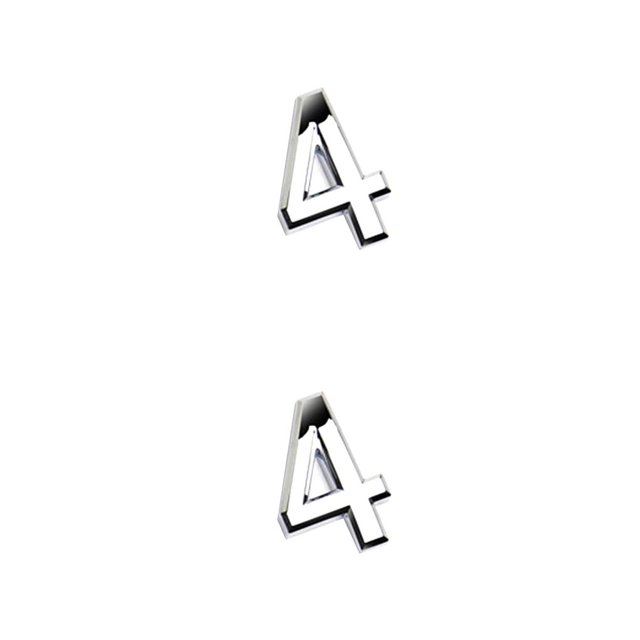 kurtrusly 1pc 3D Numeral Door Plaque House Drawer Sign Plating Gate Digits 0 to 9 Plastic Number Hotel Home Sticker Address Door Label Number 4 2Set