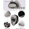 thumbnail image 2 of Men's Ushanka Trapper Hat: Warm Eskimo with Brim Winter Hunting Ear Protection, Cold-Resistant Faux Fur Perfect for Cold Seasons XL Black Grey, 2 of 7