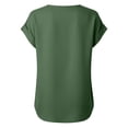 thumbnail image 7 of Tops for Women Cotton Linen Tops for Women V Neck Short Sleeved Casual Solid Color Pullover Tops, 7 of 7