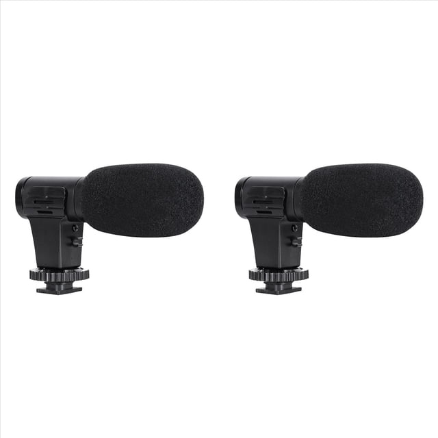 2X Micrófono de Video en la Cámara Mini Condensador Grabación Entrevista Micrófono Vlog para Teléfono Cámara DSLR Micrófono de 3.5 mm