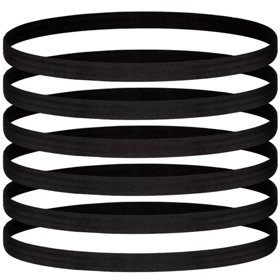 6 Pieces Thin Elastic Sports Headbands Skinny Athletic Hair Bands Yoga Head Ban