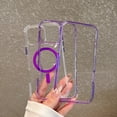 thumbnail image 2 of Dteck Magnetic Case for iPhone 11, Compatible with MagSafe, Shockproof Protective Bumper Phone Case for iPhone 11,Purple-Clear Back, 2 of 7
