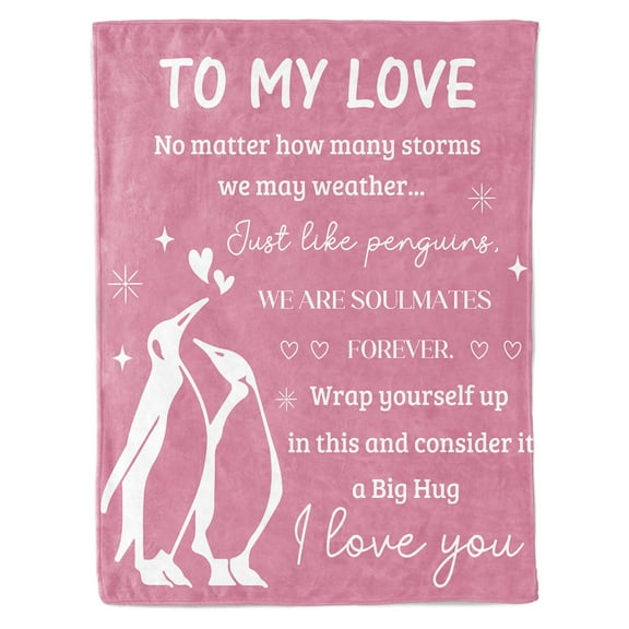 HiiKaa Gifts for Her Him,Wedding Anniversary Blanket,Romantic I Love You Gift,Birthday Gift for Boyfriend Girlfriend,Wedding Gifts for Couple Wife Husband 60'' x 50'',Pink