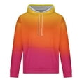 thumbnail image 2 of Momasggi Big and Tall Hoodies for Men Trendy Gradient Print Pullover Tops Loose Casual Long Sleeve Drawstring Hooded Sweatshirts with Pockets Orange 5XL, 2 of 4